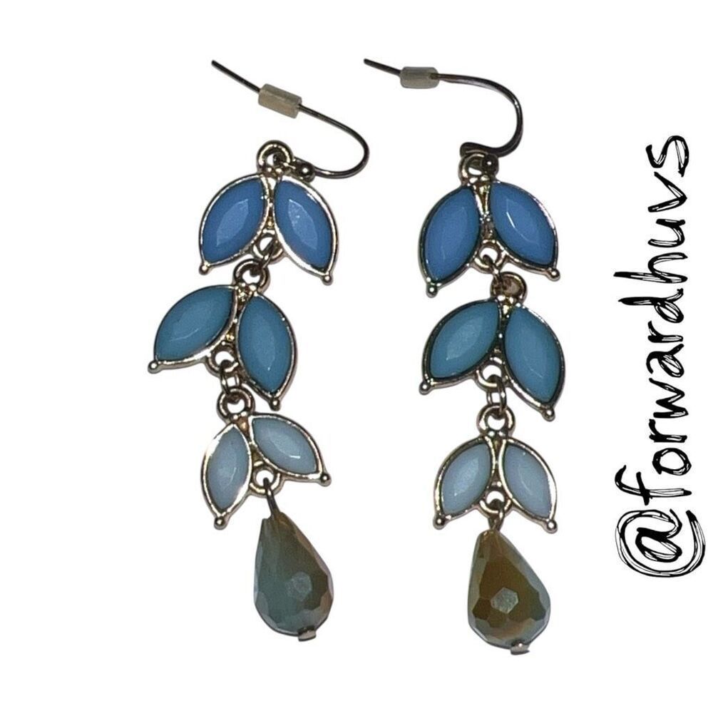 Bundle Sale 3 for $15 | Blue & Gold Tone Cascade Earrings